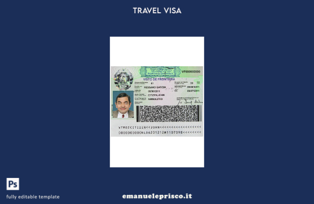 modello di visto per Mozambico in stile verificato